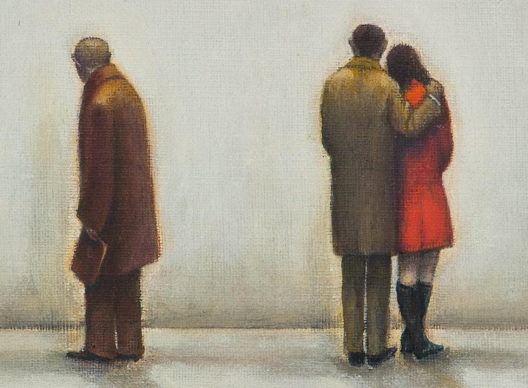 【美術館級作品】相笠昌義「見る人」油彩6号