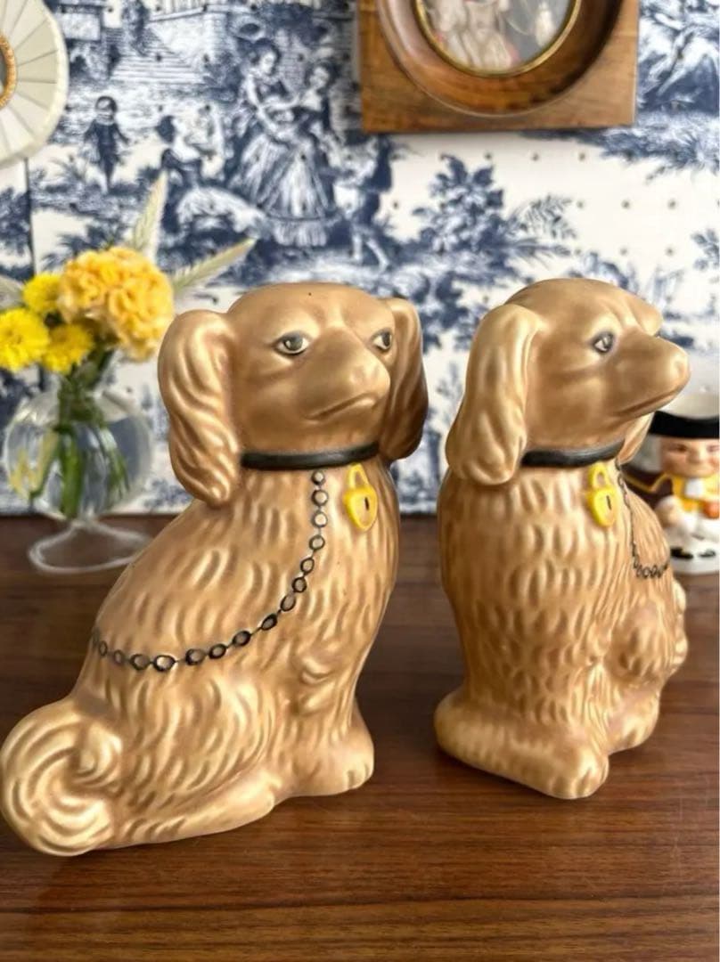 英国ヴィンテージ ♤ スタッフォードシャードッグ 小さめ14cm