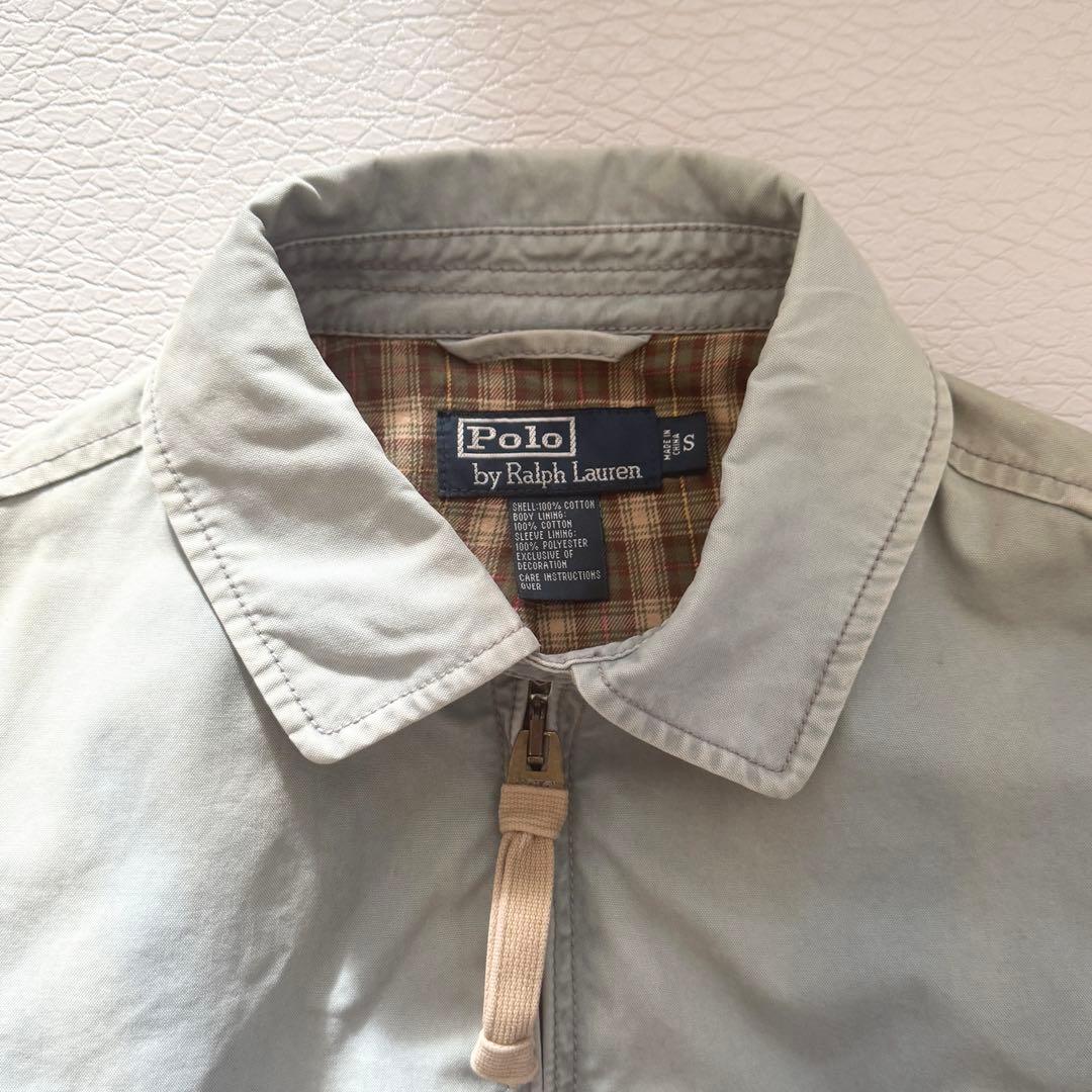 希少 90s ラルフローレン スイングトップ 裏地チェック ライトブルー デニム