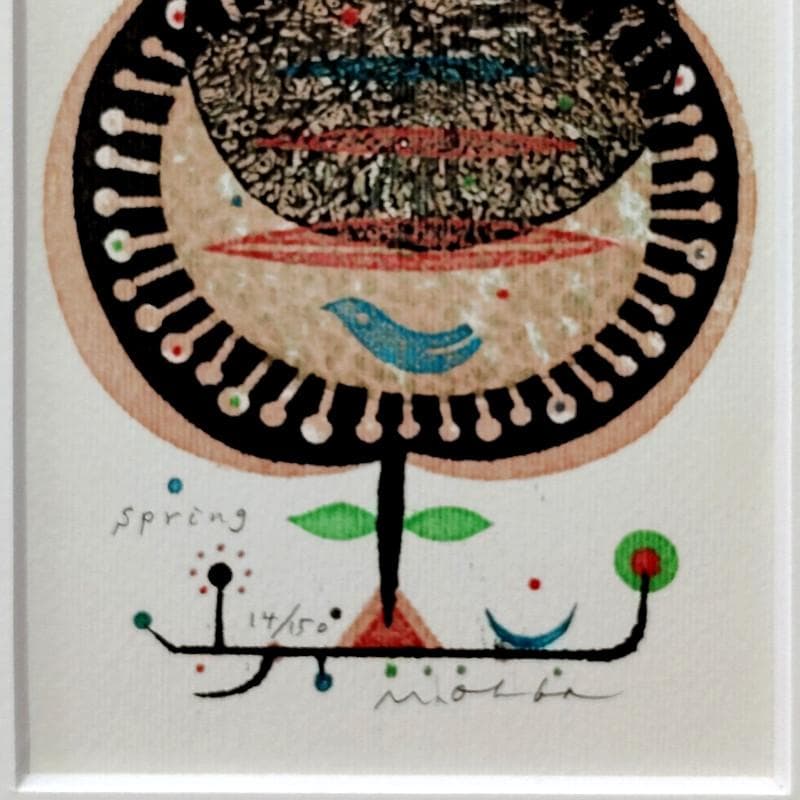 ☆大場正男☆「Spring」ペーパースクリーン　孔版画　インチサイズ　新品額！