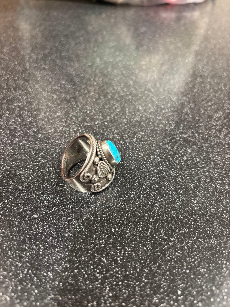 最終値下げ　Navajo ナバホ族　デルバートゴードン　ターコイズリング 25号