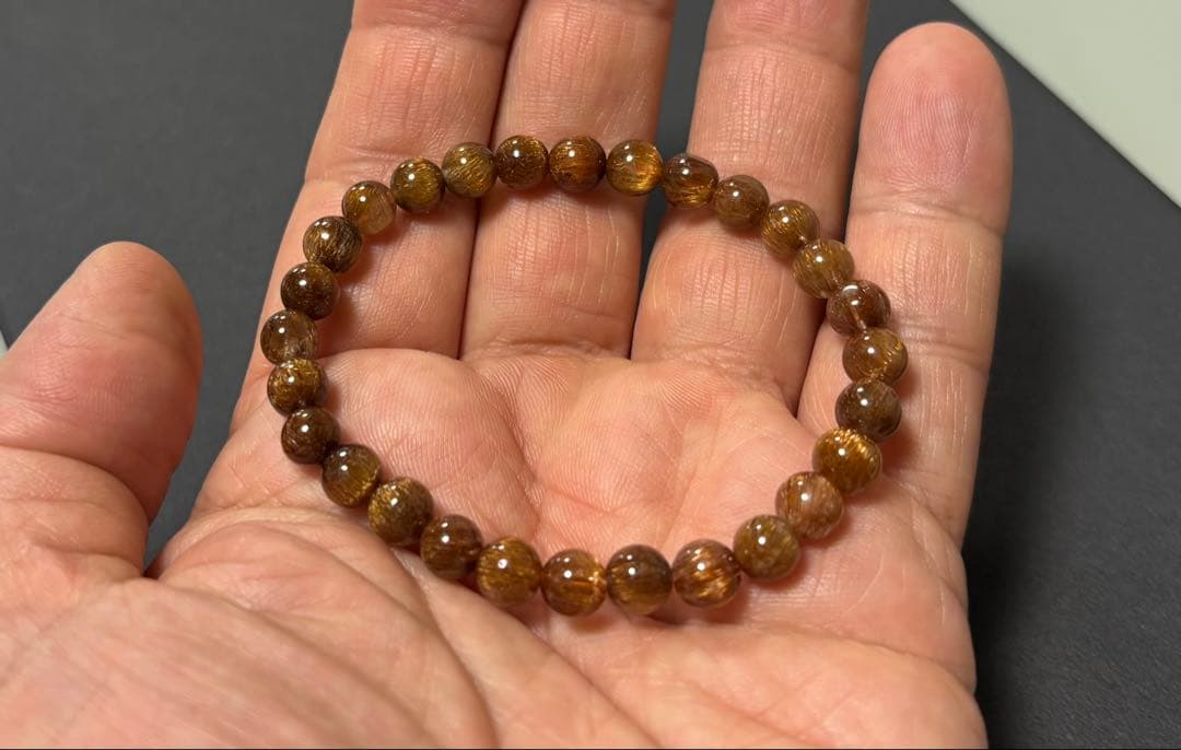 みち（ゴールドキャッツアイルチル　⑨径１６.５ｃｍ（６．５〜７mm珠）