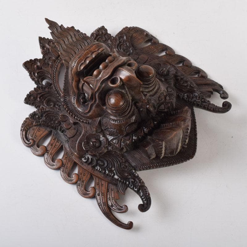 バリ島　インドネシア　木彫　ガルーダ　面　壁飾　置物　2点まとめて　N9064A