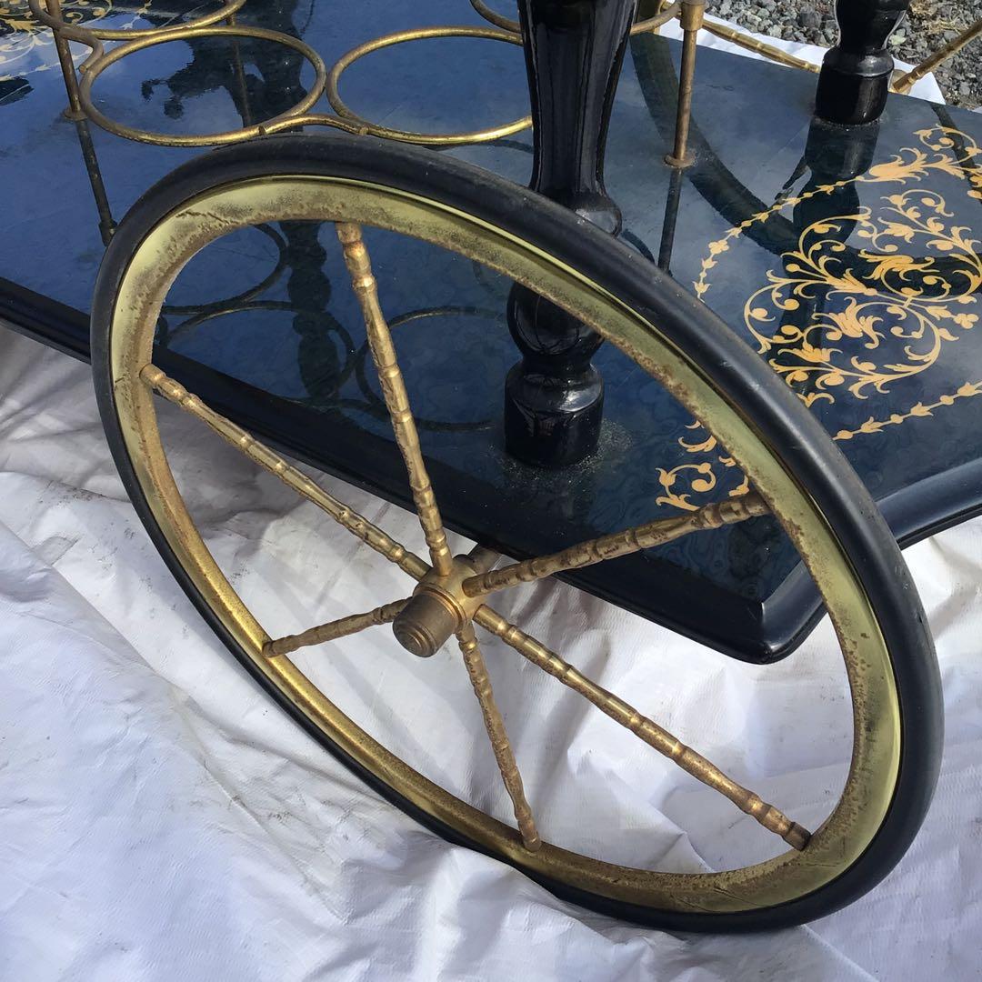 イタリア製 象嵌細工 キッチンワゴン キャスター付 キッチン収納　カート