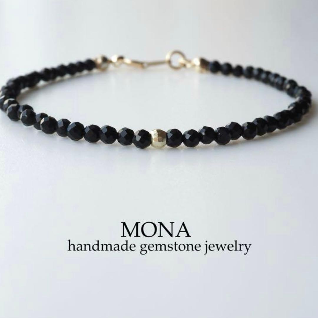 【ほぅ】宝石質ガーネットのシンプルゴムブレスレット