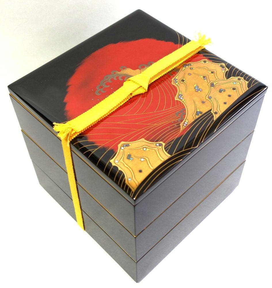 輪島塗 未使用 日の出波 重箱