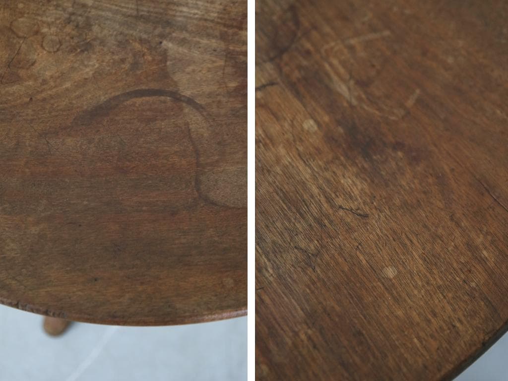 英国アンティーク木製チルトトップテーブル/折畳式机/サイドテーブル(89-44)