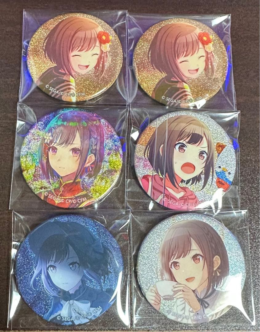 プロセカ グリッター缶バッジ 9c 18c 21b 35b 36b