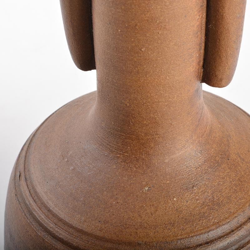 備前焼　人間国宝　金重陶陽作　一輪花入　金重道明識箱　M　R6970