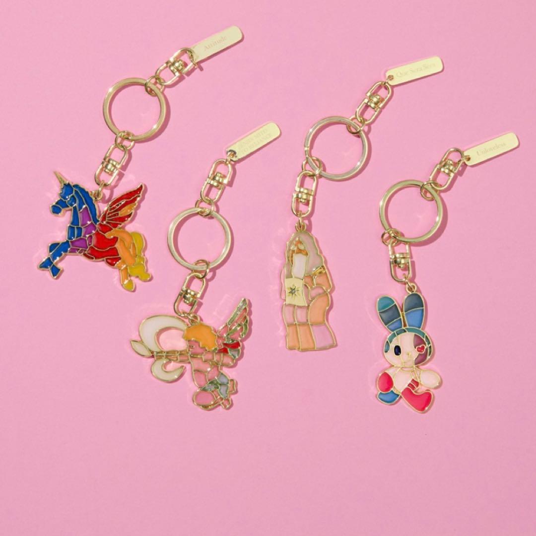 ミセスWonder Museumステンドグラスキーホルダー全4種セット＋おまけ