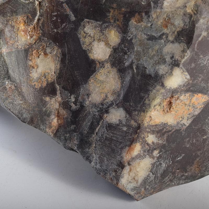 天然石　鑑賞石　菊花石　置物　重さ約547g　唐木台付　C　R8838