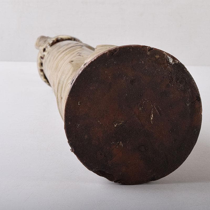 薩摩焼　古薩摩　大へら持ち手付　細長花生　花瓶　時代箱　M　R8727