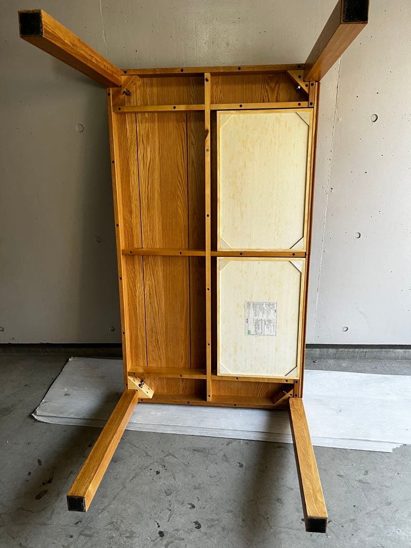 おすしファン★無印 無垢材ダイニングテーブル（引出付）・オーク材