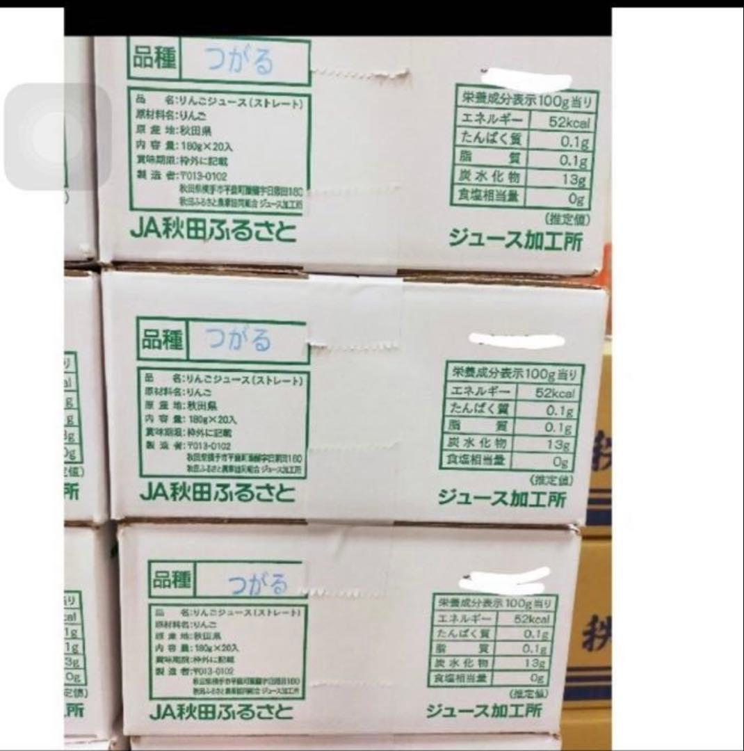 3名様限り　秋田産　りんごジュース　6箱（120袋入り）送料込み【品種はつがる】