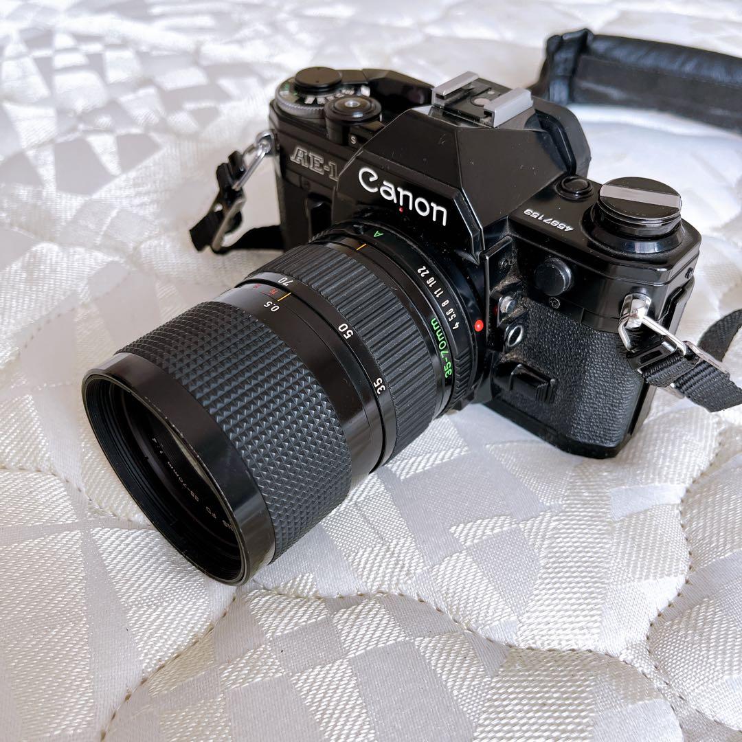 Canon AE-1 ズームレンズ ストロボ ストラップ セット