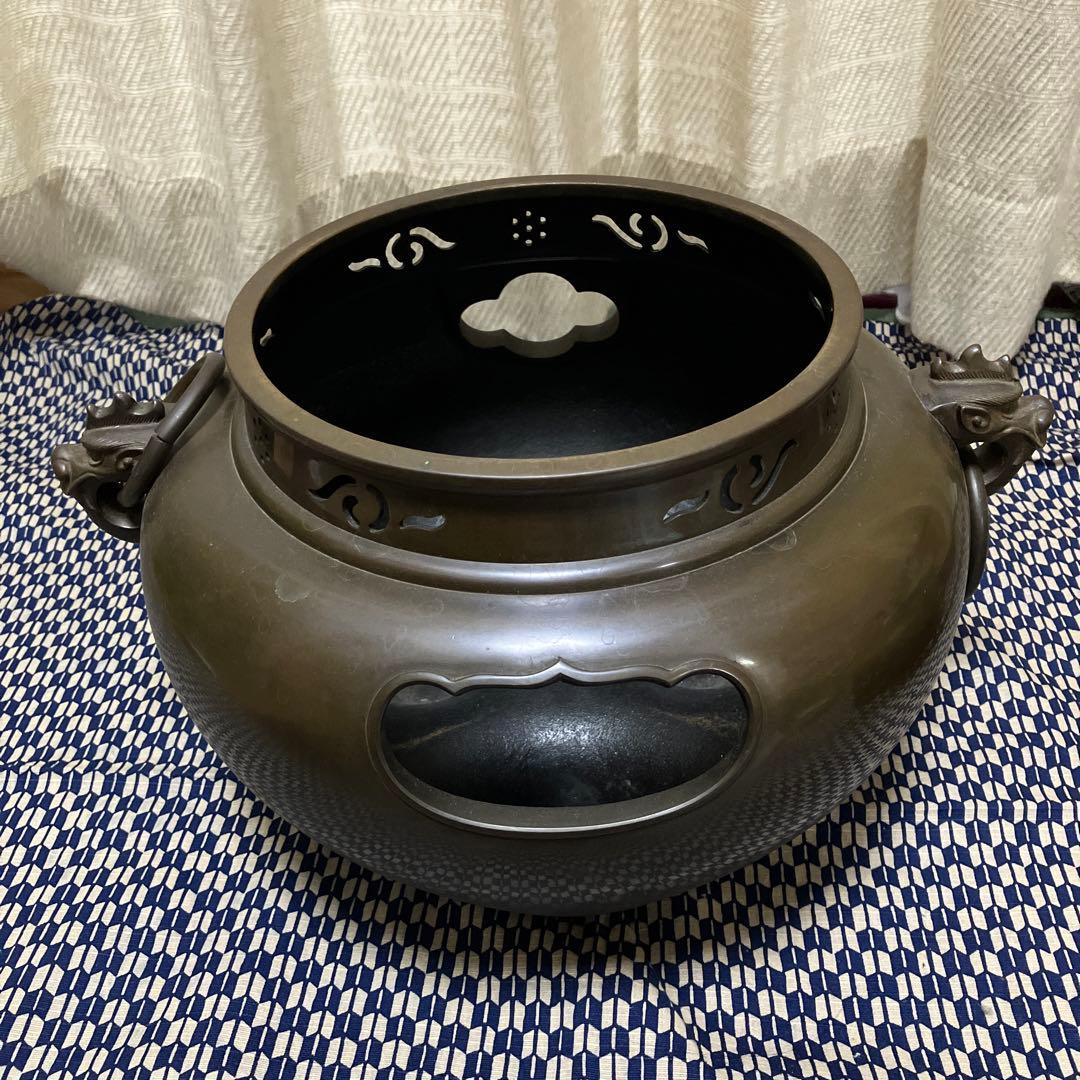 茶道　鬼面風炉　風炉釜