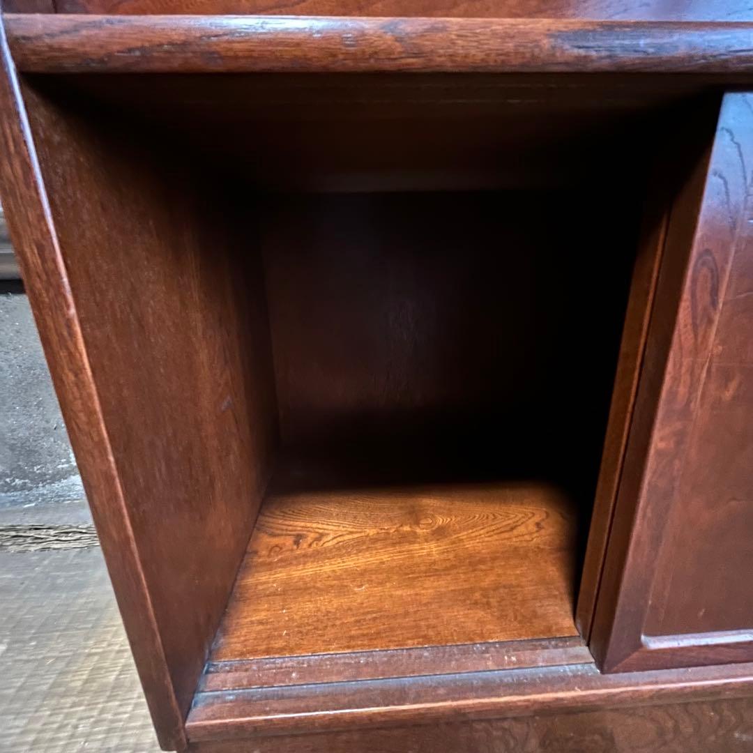 昭和レトロ 木製 茶箪笥 水屋箪笥 ガラス戸