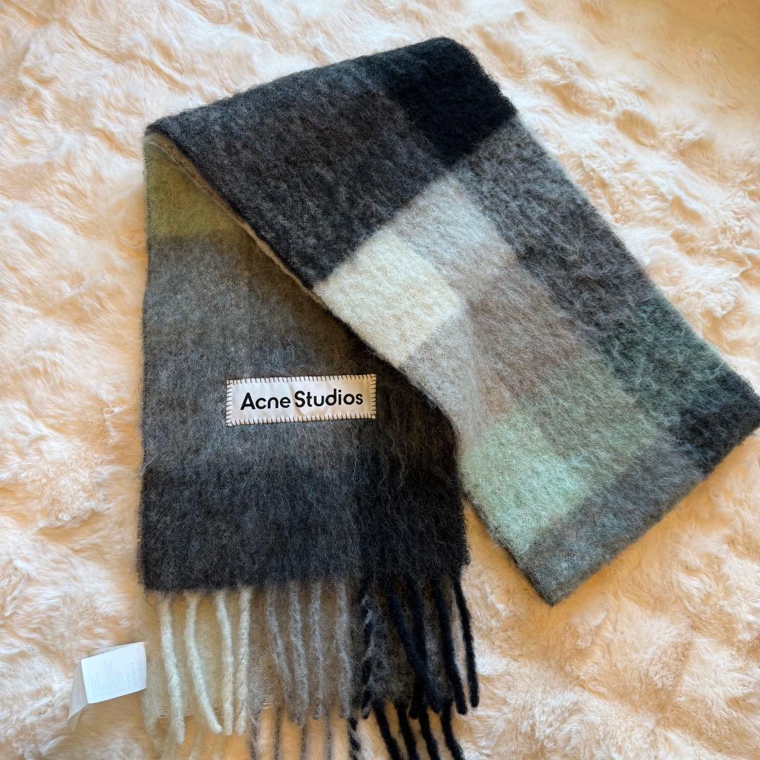 Acne Studios チェック柄マフラー 250cm x 28cm