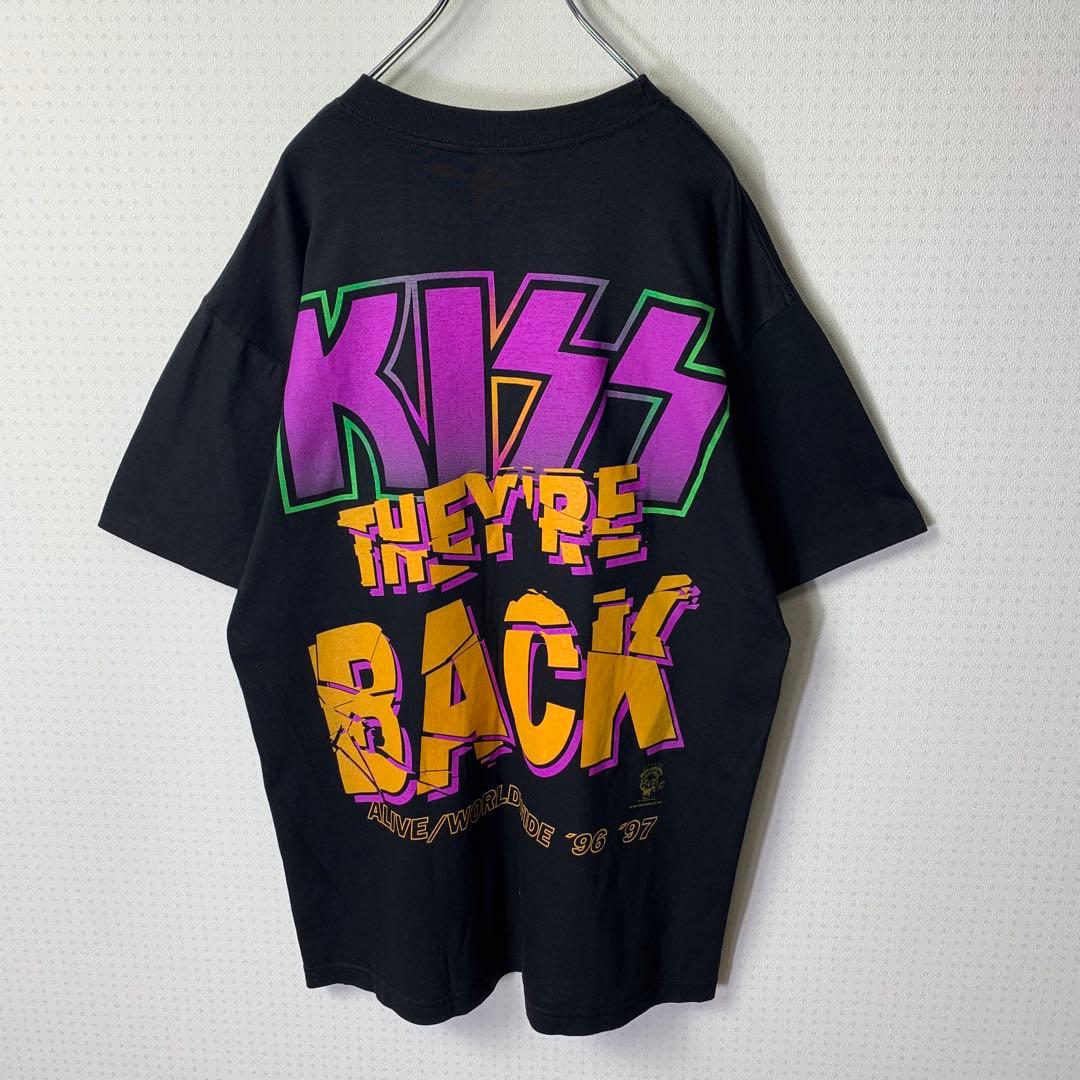 90s KISS Tシャツ L USA製 ブラック ワールドツアー 96-97