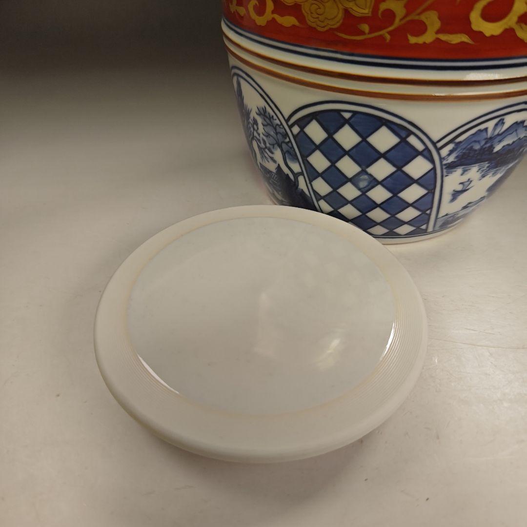 イ863 水指『平安　京峰造』『染付金襴手　水指　共箱』茶道具