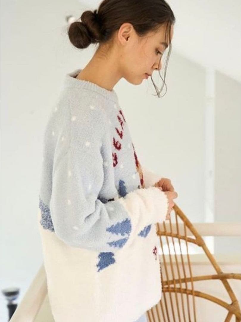 【新品未使用】ジェラートピケ♡スキーベアジャガードプルオーバー ミント