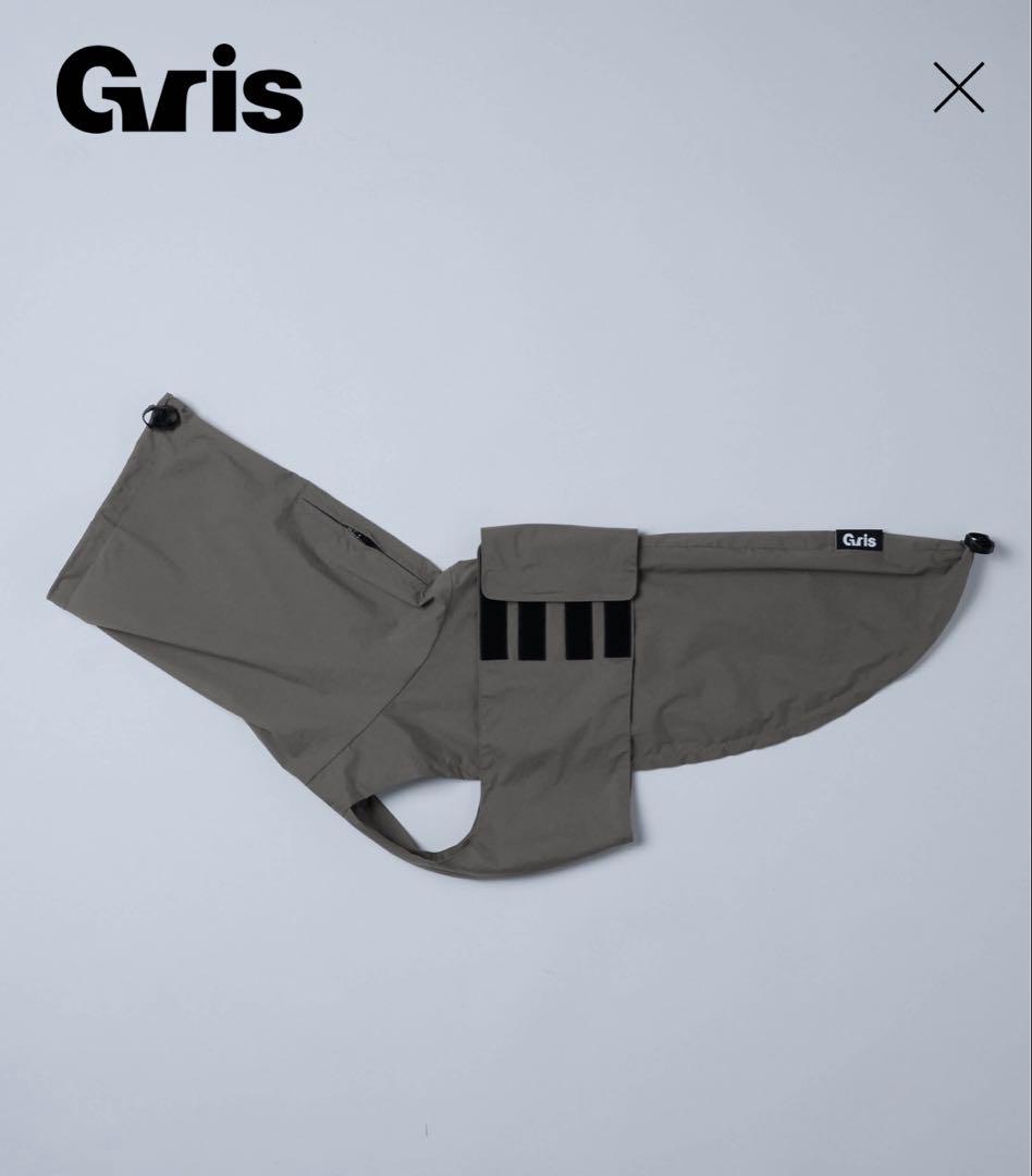 Gris カーキ色 フード付きレインコート