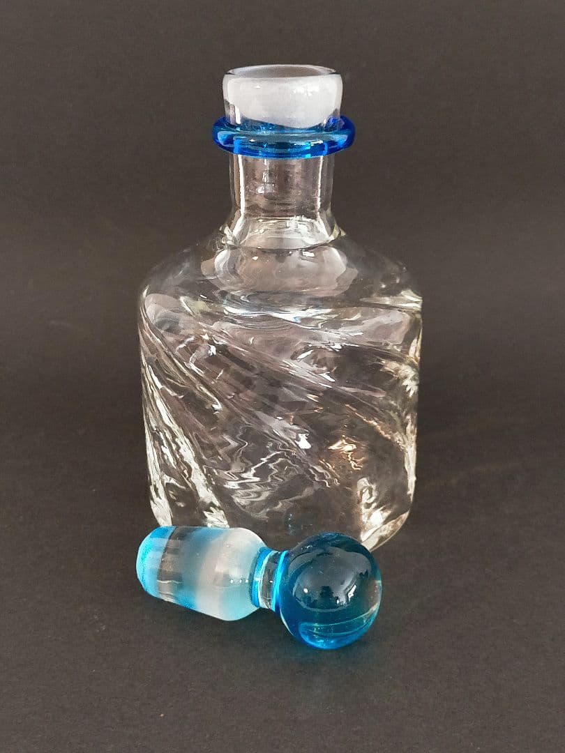 新品　吹きガラス　モール 栓付瓶 三宅吹き硝子工房 三宅義一