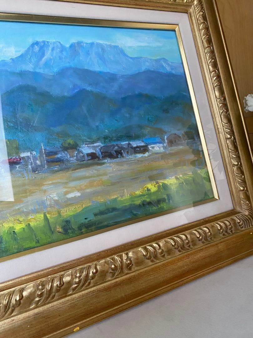 風景画　油絵　絵画　ゴールド装飾油彩額縁　額縁