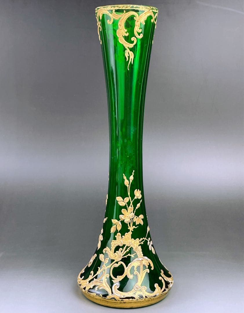 【希少】モーゼル ２３．８㎝ エナメル盛 金彩 金盛り 花瓶 水差し ピッチャー