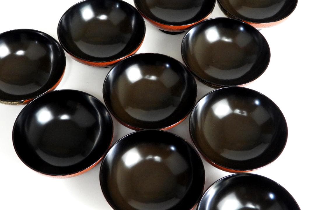漆器　輪島塗　金蒔絵　木製　蓋付椀　箸付き　お煮物椀　吸物椀　10客 共箱