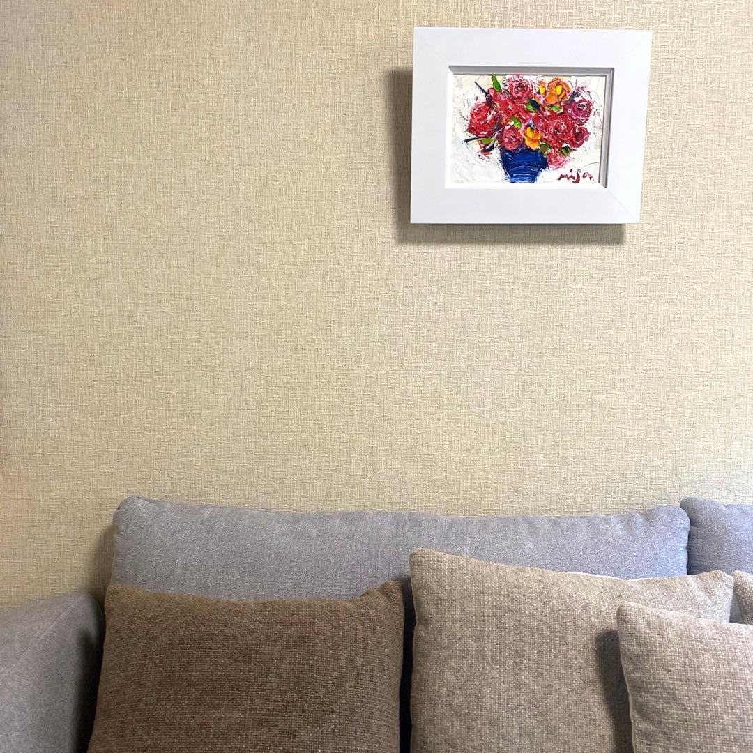 題名【　バラ　　】◾️油彩画　SMサイズ◾️兼田美佐子　原画　本物