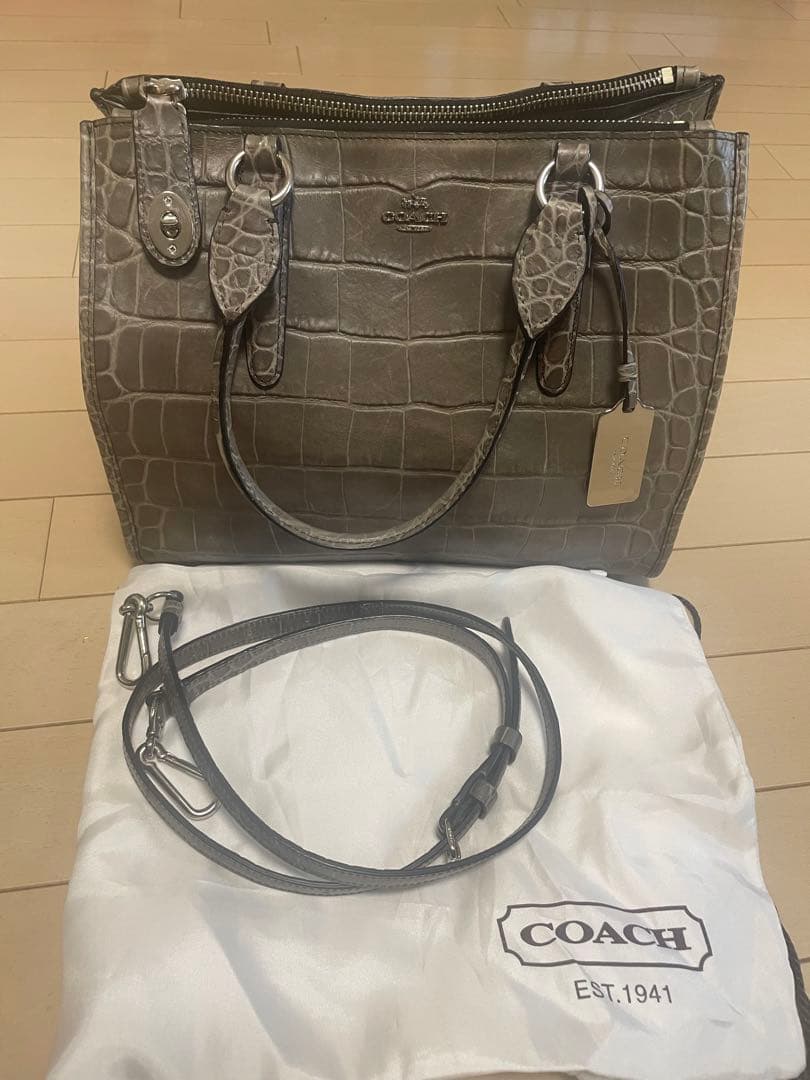 美品☆COACH☆バッグ☆本革☆グレー