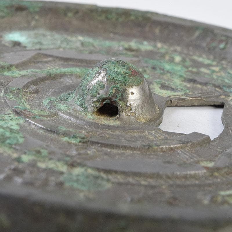 中国　古銅青銅　銅鏡　古鏡　紙鎮　文鎮　時代箱　M　R9330