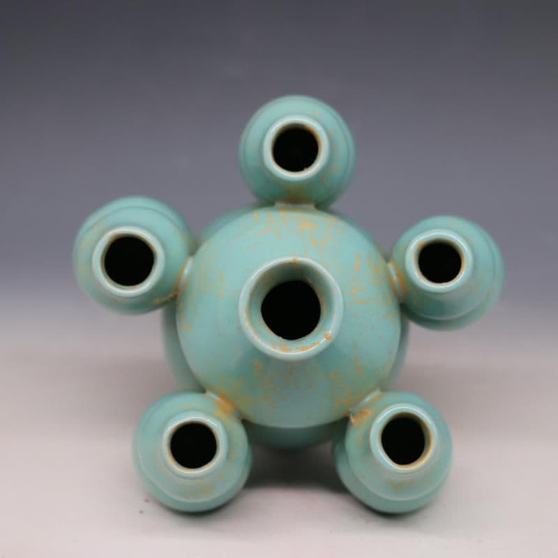 宋汝窯五子登科六孔ひょうたん瓶 装飾品 現代工芸品 美術品 置物