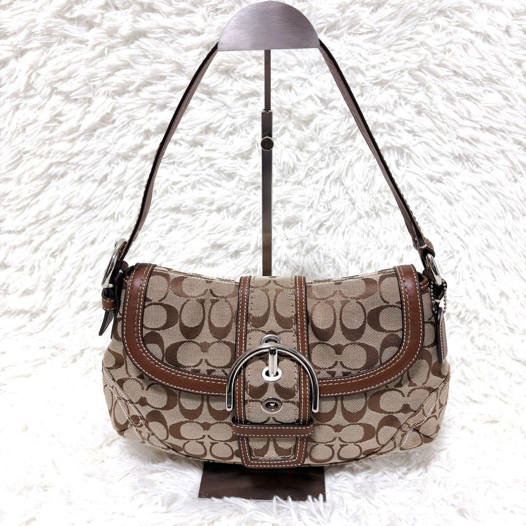 COACH コーチ ソーホー ワンショルダーバッグ レザー キャンバス ブラウン