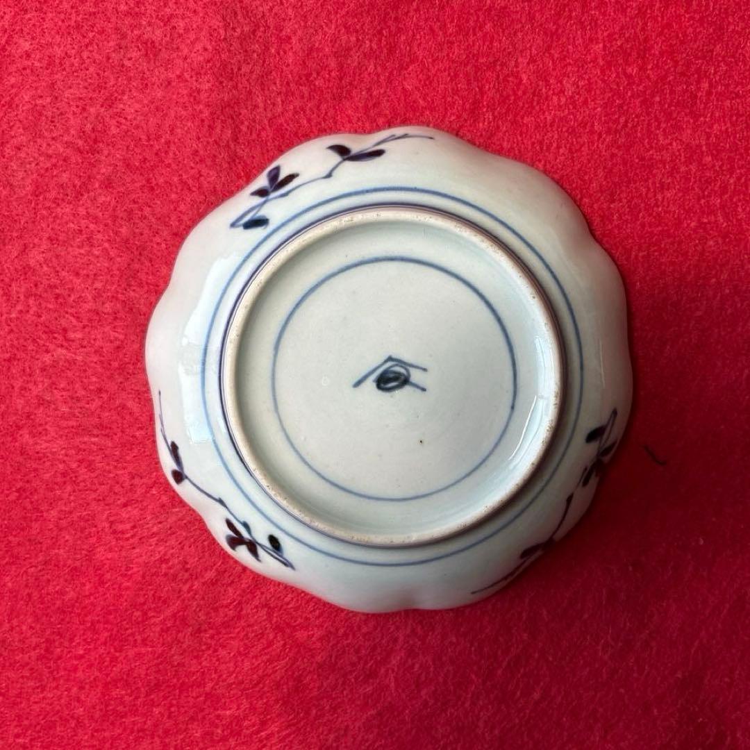 古伊万里　色絵　茄子文　小皿　5枚組