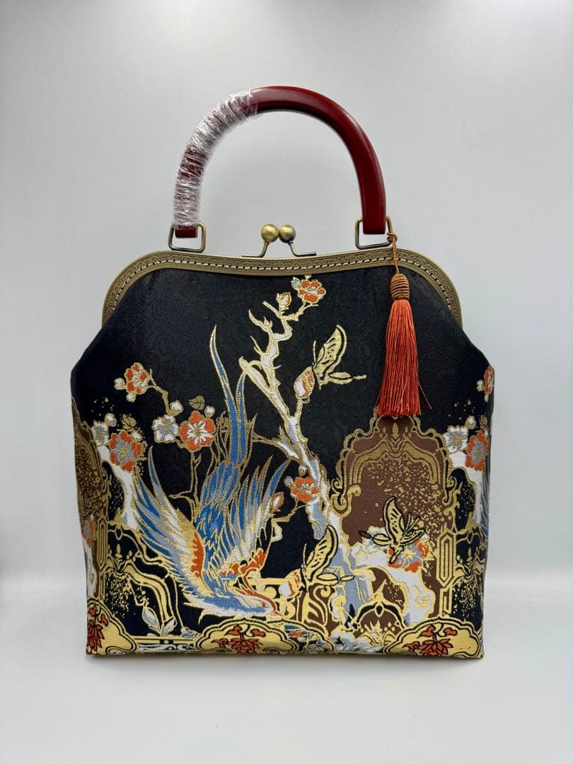 ハンドメイド　大きながま口バッグ #425