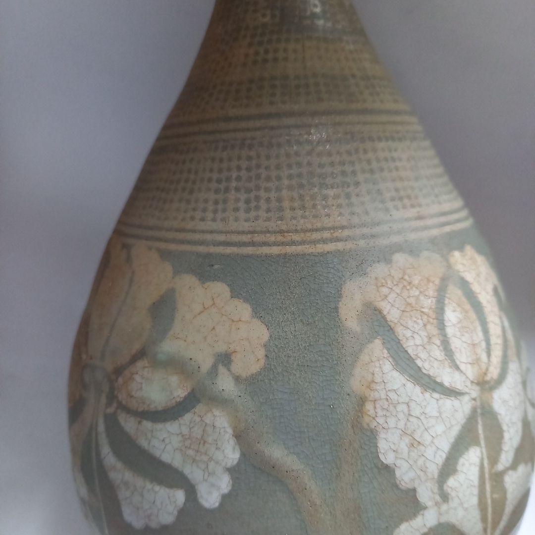 李朝　粉青沙器　徳利　高さ25㎝