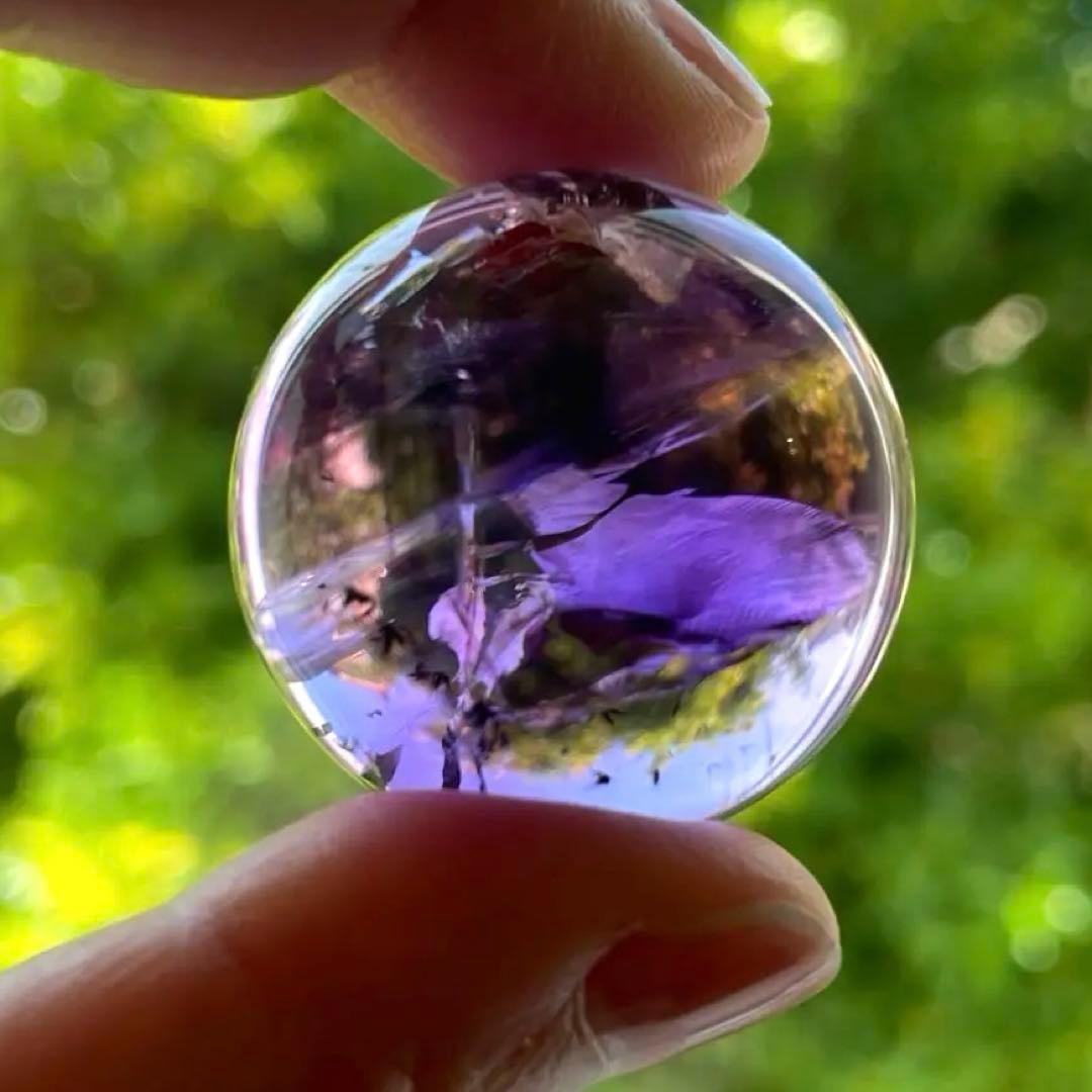 アメシスト　スフィア　高品質　3.4 虹　ファントム　ホーランダイト　アメジスト