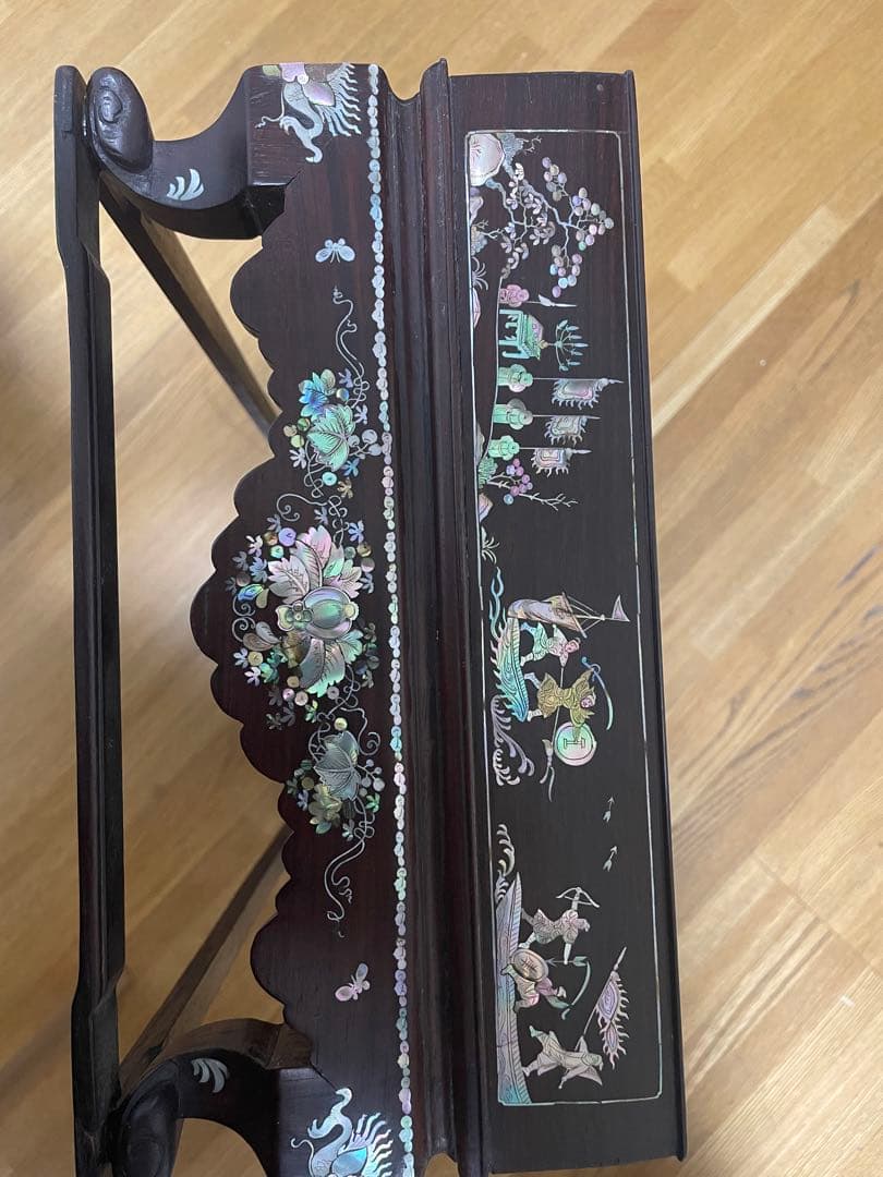 唐物　中国美術　時代　螺鈿象嵌　細工象嵌　螺鈿テーブル　華道具　香道具　古美術