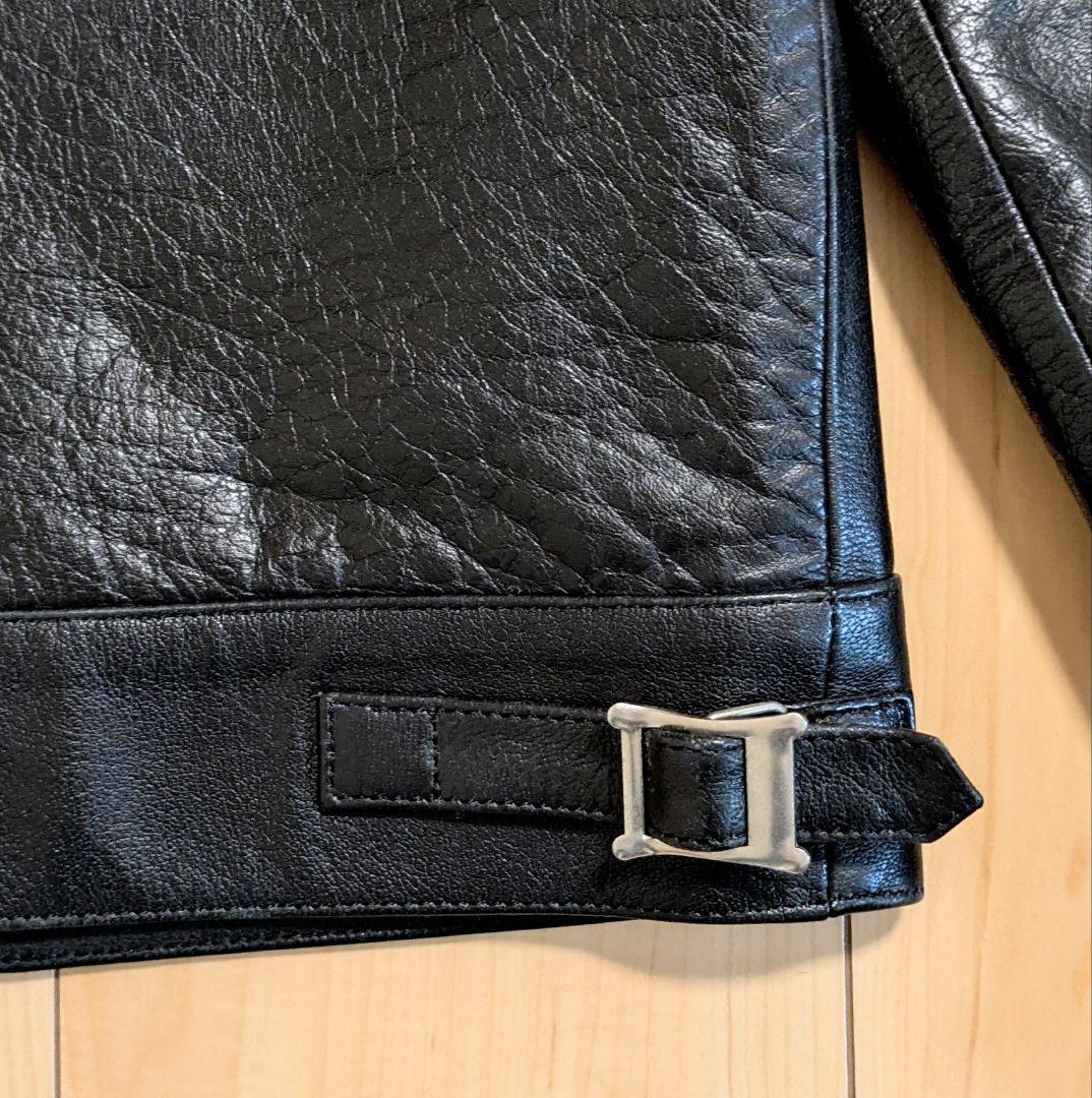 S 良品 THE CRIMIE ライダースジャケット ワッペン ブラック 黒