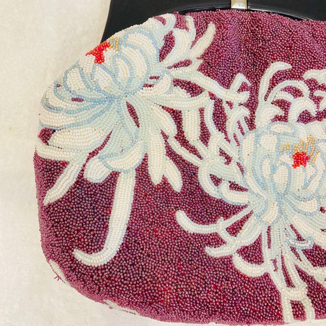 ビーズバック　むらさき　パープル　和装　着物