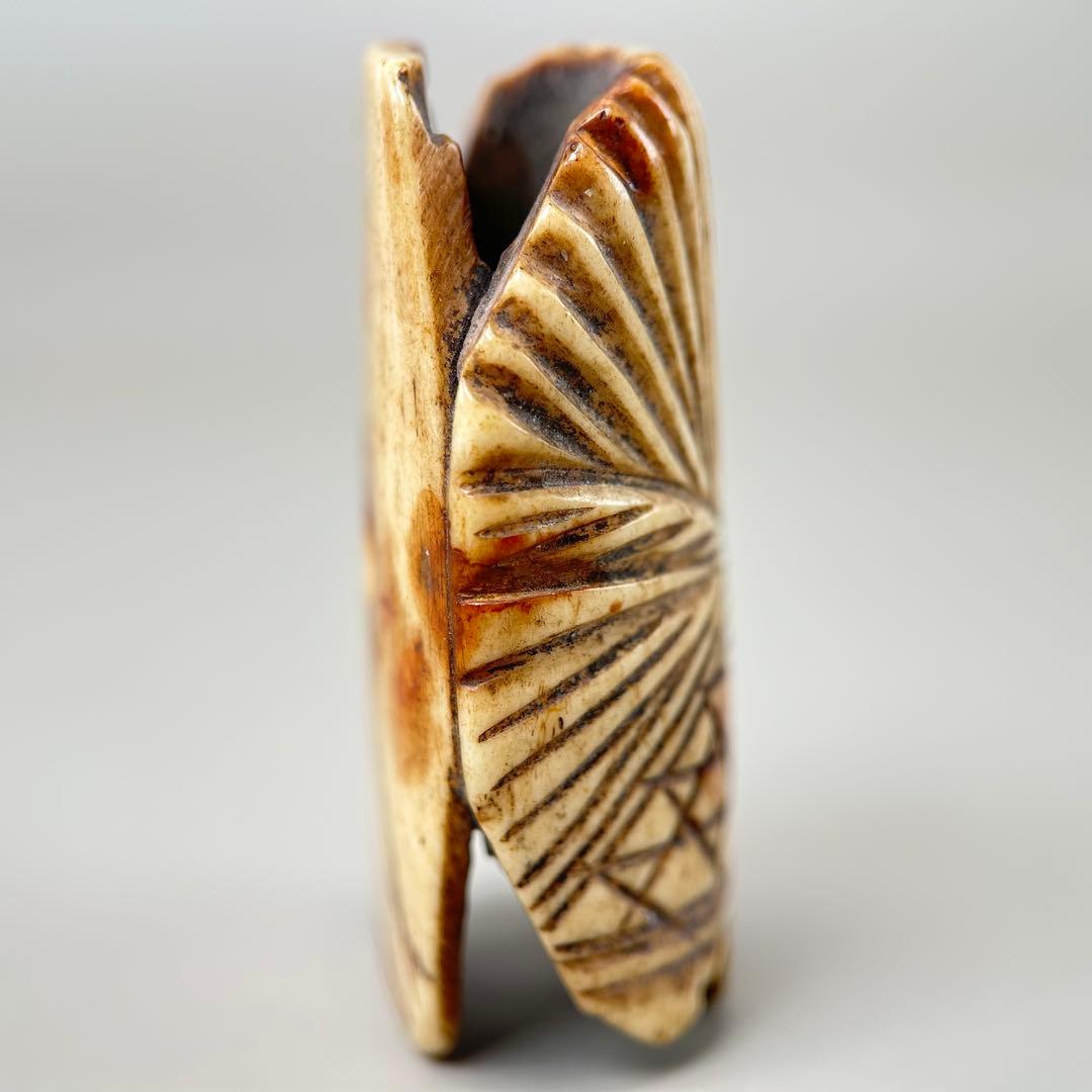 立体的なデザイン彫刻極上根付天然素材アンティーク骨董飾り物古美術置物細密細工