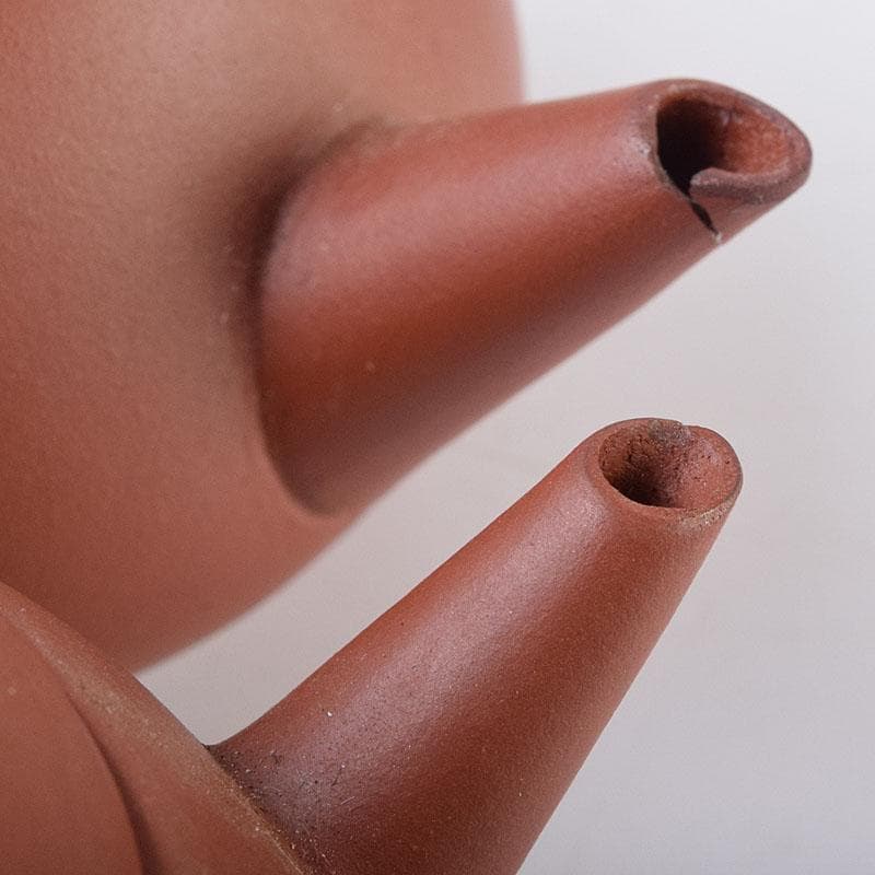 中国　中国宣興銘　紫砂　朱泥　急須　茶壷　一對　V　R8965