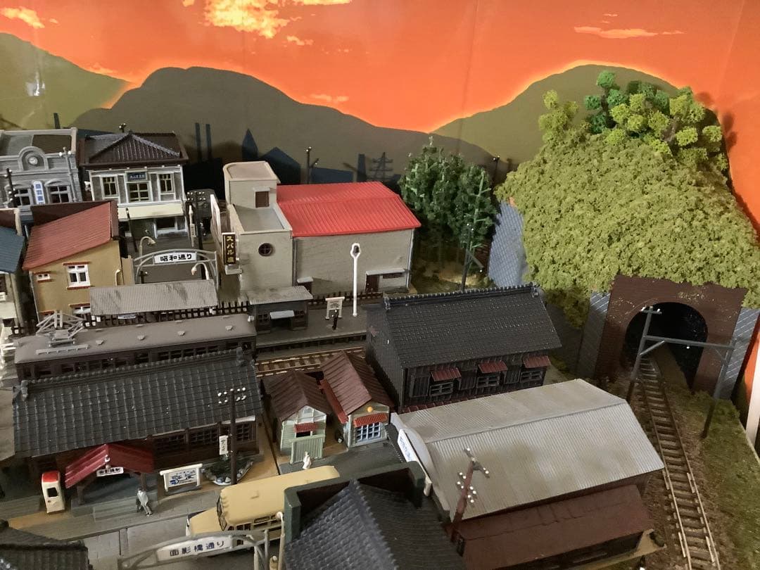 昭和の「鉄道模型」を作る　完成品　ジオラマのみ　アクリルケース付き