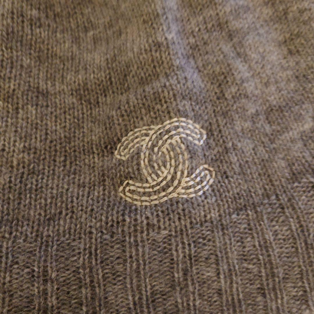 CHANEL カシミヤ ニット帽 グレー