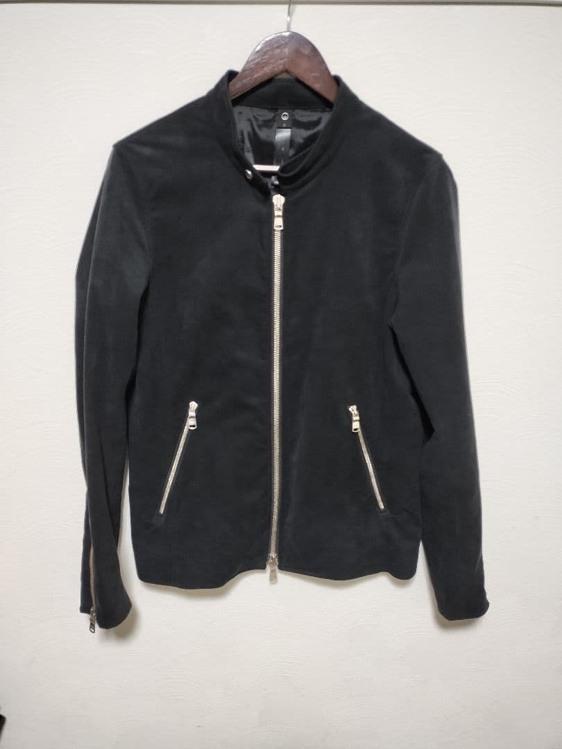 wjk スエードライダースブルゾン