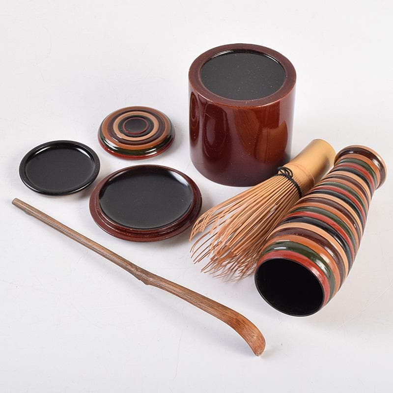 茶道具　春慶塗　利休茶箱　茶碗　振出など　九点　一式　仕覆付　M　R9344