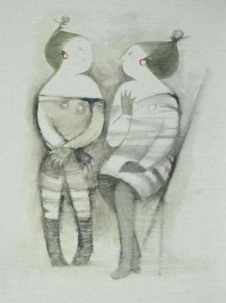 油絵 菅家令子 絵 絵画 インテリア 額付(白) F6-081712 人物 女性