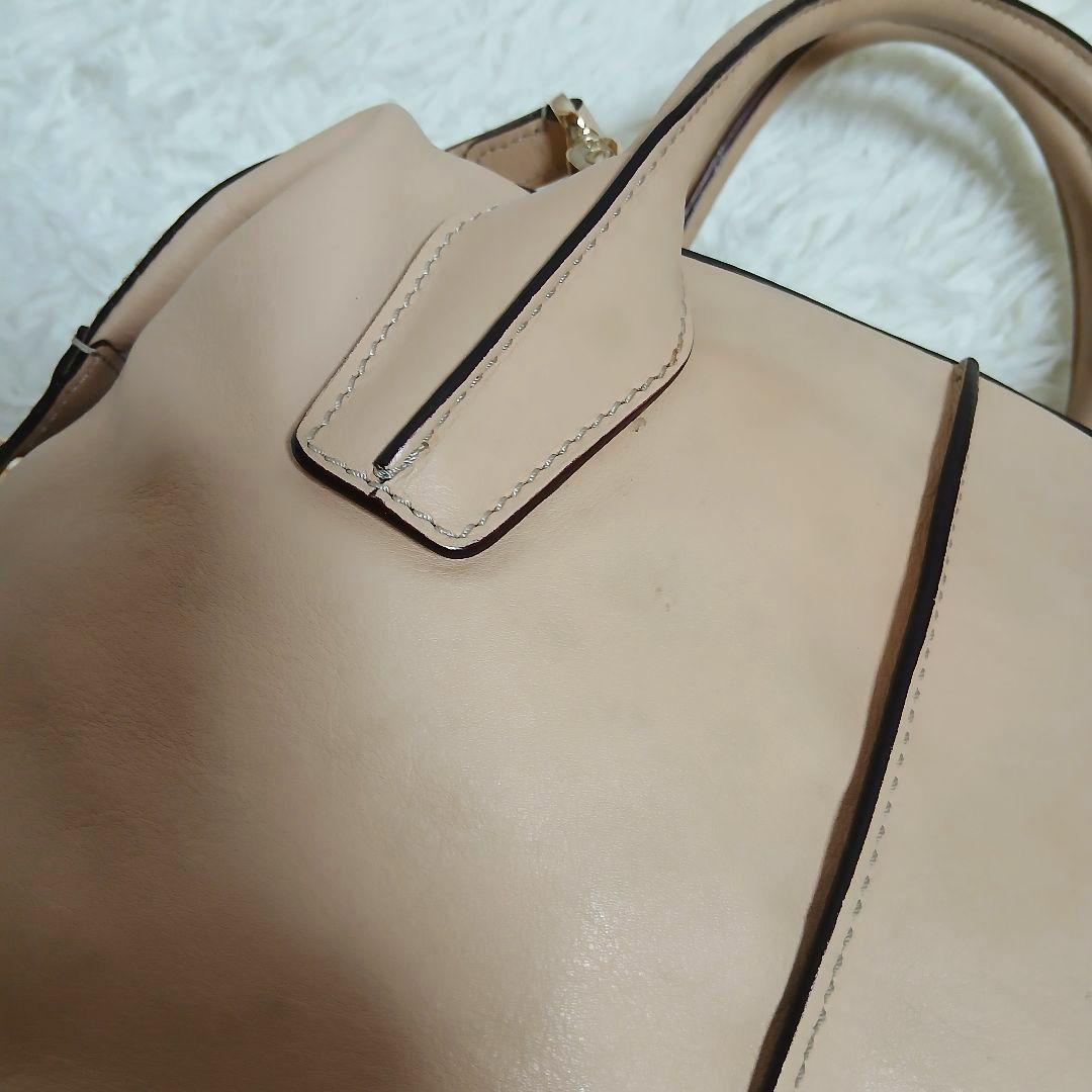 【TOD'S】 ２WAYハンドバッグ Dスタイリングミディアム レザー ベージュ
